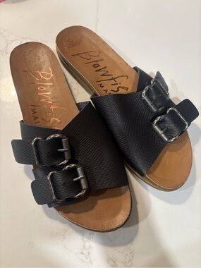 Blowfish Black Double Buckle Slide Clogs